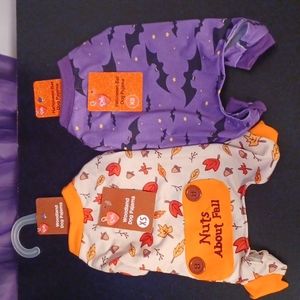 2 New Halloween/Fall Dog Pajamas Size Extra Small